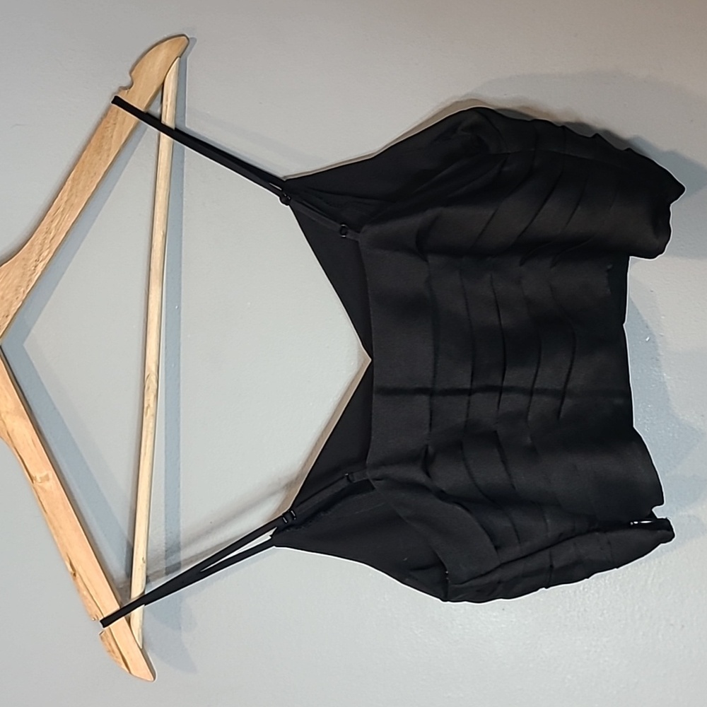 Express Black Crop Tank Top‎ Satin Size XS - Picture 5 of 6